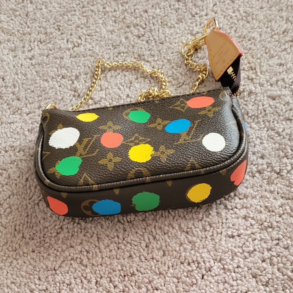 Fashion Colorful Monogram Clutch with Gold Chain Pochette